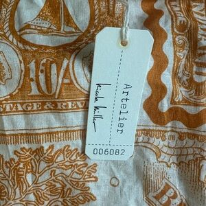 Nicole Miller Artelier Orange and Cream Fabric